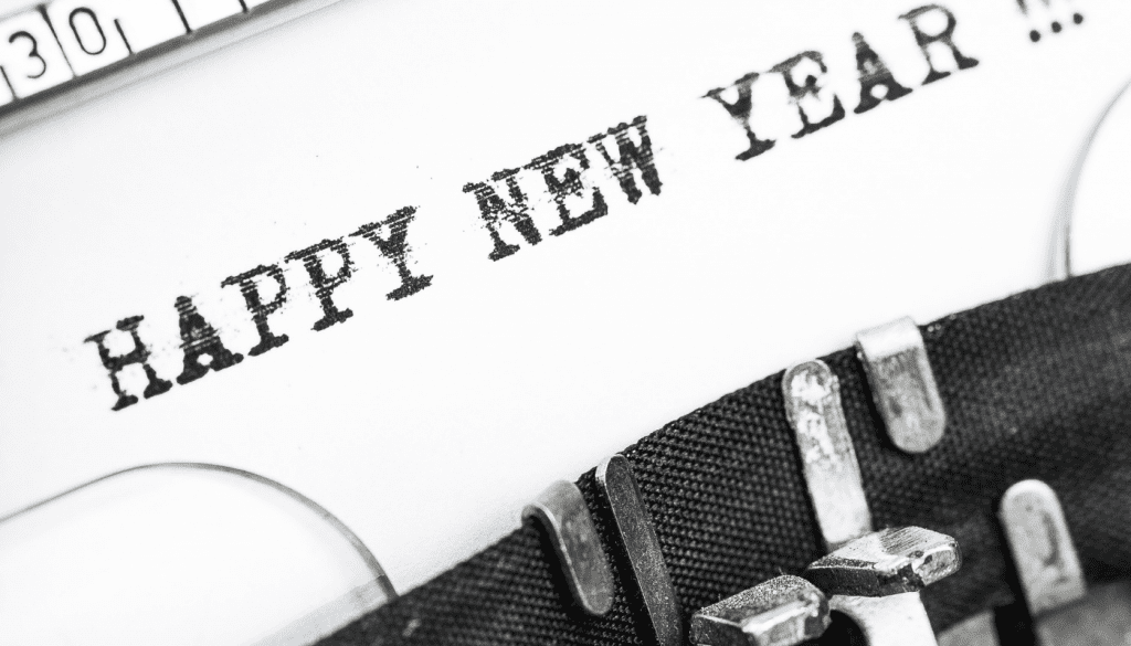 happy new year typewriter