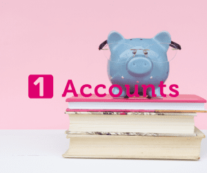 Haverhill Accountants & Software 1 Accounts Piggy Bank on books