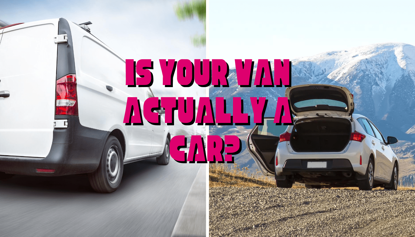 a Van and a car